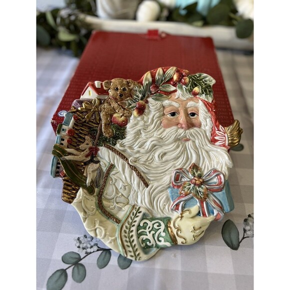 Fitz and Floyd Classics Enchanted Holiday Santa Canapé Plate ￼Christmas NIB